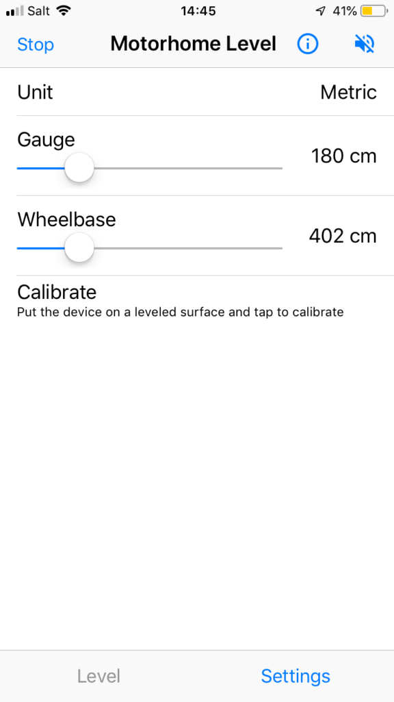 Level your motorhome easily with the Motorhome Level app